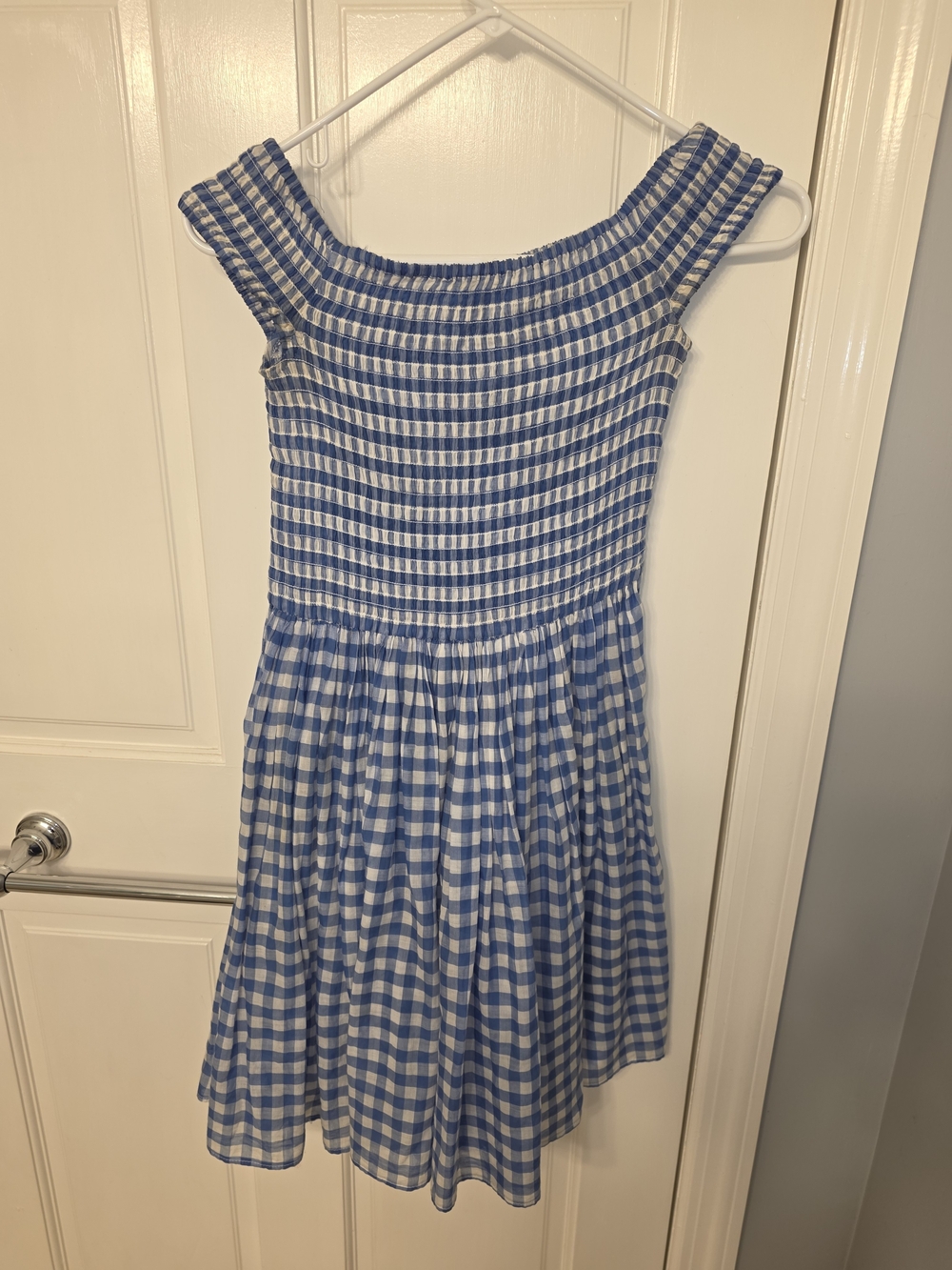 J. Crew Blue and White Gingham Dress